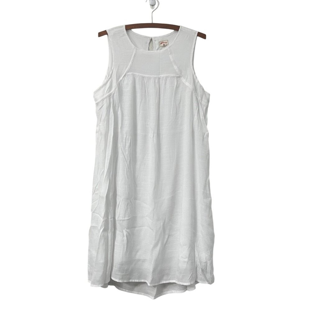 California Happenings White Gauzy Sleeveless Sheath Sun Dress Womens Size XL